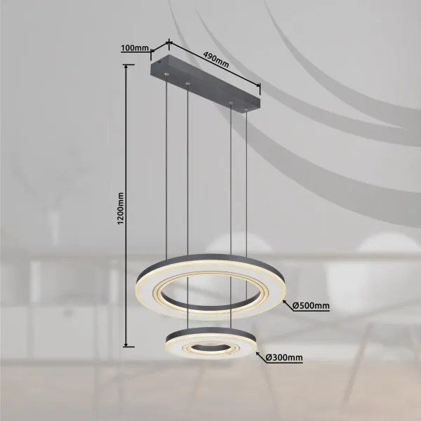 Globo 67191-50- LED Stmievateľný luster na lanku BLASIUS LED/50W/230V pr. 50 cm+DO