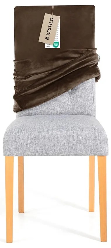 Hnedé napínacie poťahy v súprave 4 ks na stoličku 48 cm Sento – Restilo