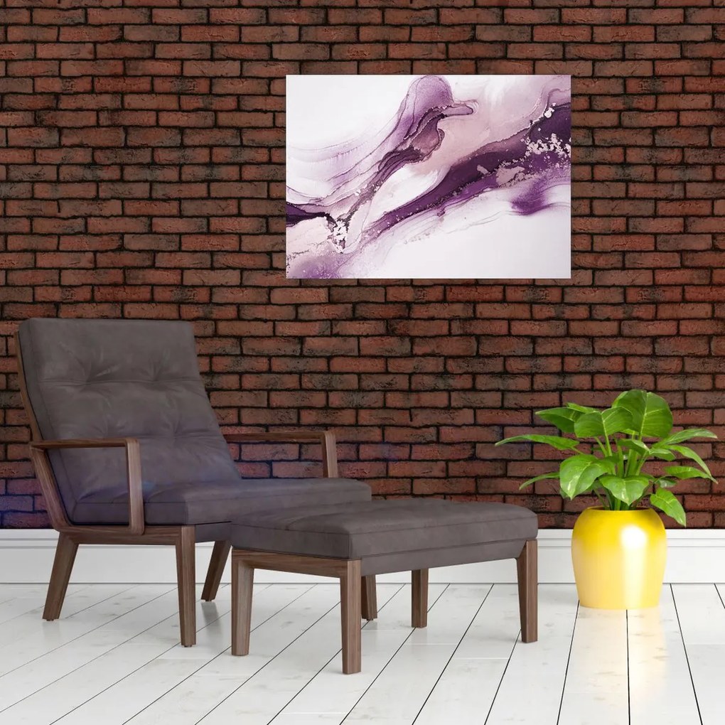 Obraz - Purple fluid art (70x50 cm)