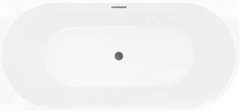 Mexen Silo, rohová voľne stojaca ryhovaná vaňa, ľavá, 170 x 80 cm, biela-šedá, grafitový prepad, 52891708062L-95