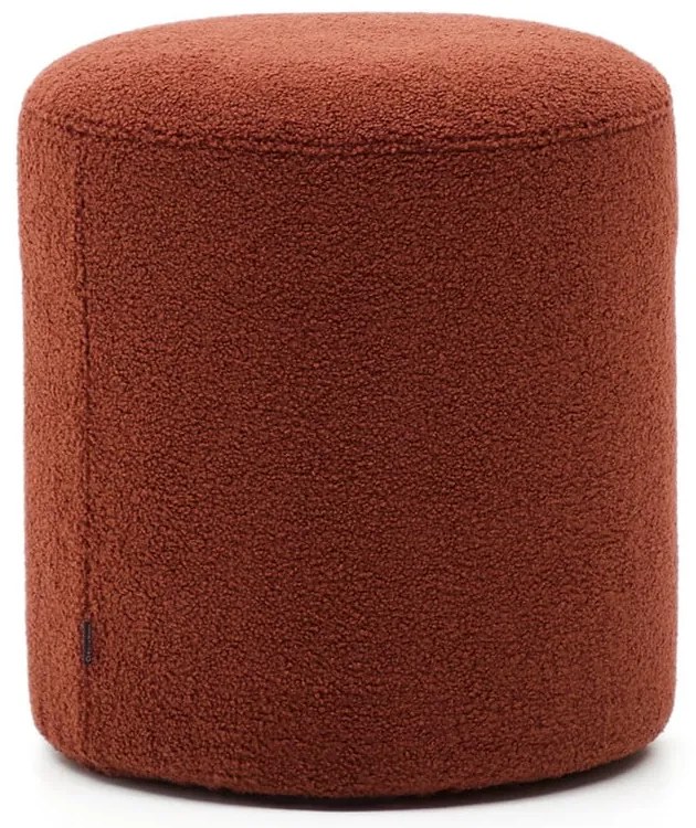 Taburet v terakotovej farbe z textílie buklé Kaeli – Kave Home