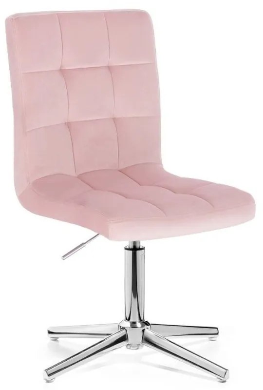 LuxuryForm DESIGN Stolička TOLEDO VELUR na striebornom kríži - ružová