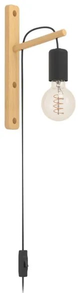 Eglo 44013 - Nástenné svietidlo POCKLEY 1xE27/10W/230V hnedá/čierna