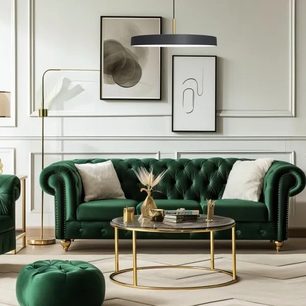 LED Luster na lanku DISC LED/38W/230V pr. 45 cm čierna