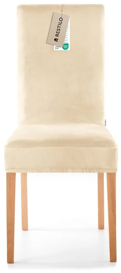 Béžové napínacie poťahy v súprave 4 ks na stoličku 48 cm Sento – Restilo