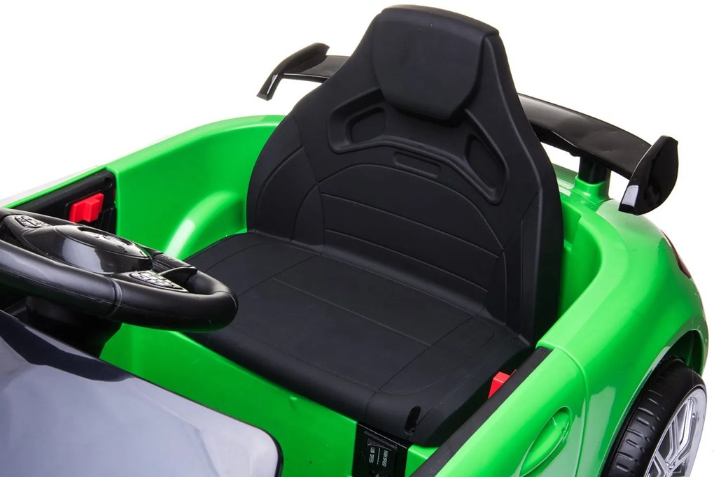 Detské elektrické autíčko na diaľkové ovládanie BestBerg BBCC-10G - Mercedes-Benz AMG GT R / od 3 rokov / nosnosť 25 kg / zelené