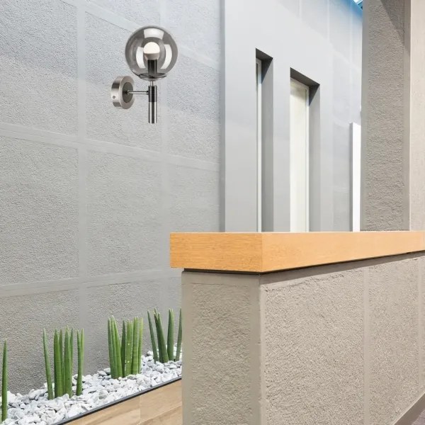 Nástenné svietidlo ROLLO 1xE14/5W/230V matný chróm/dymová