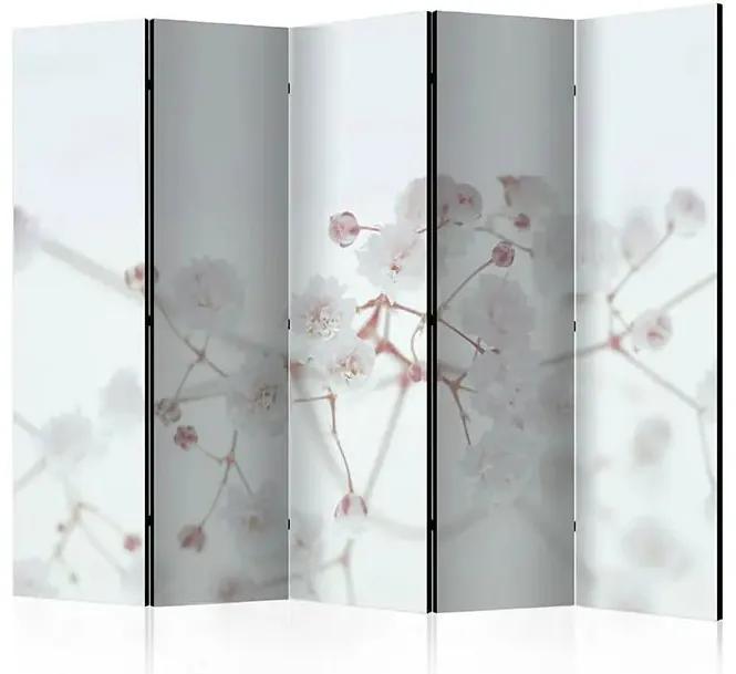 Paraván - White Flowers II [Room Dividers] Veľkosť: 225x172, Verzia: Akustický