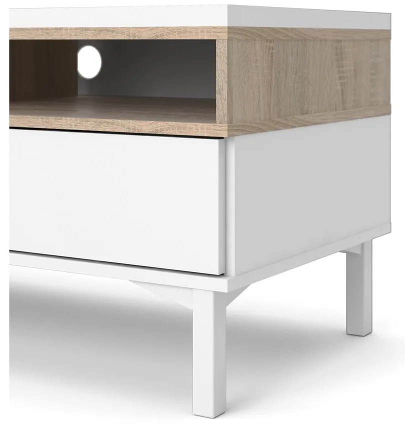 Biely TV stolík 156x48x48 cm Roomers – Tvilum