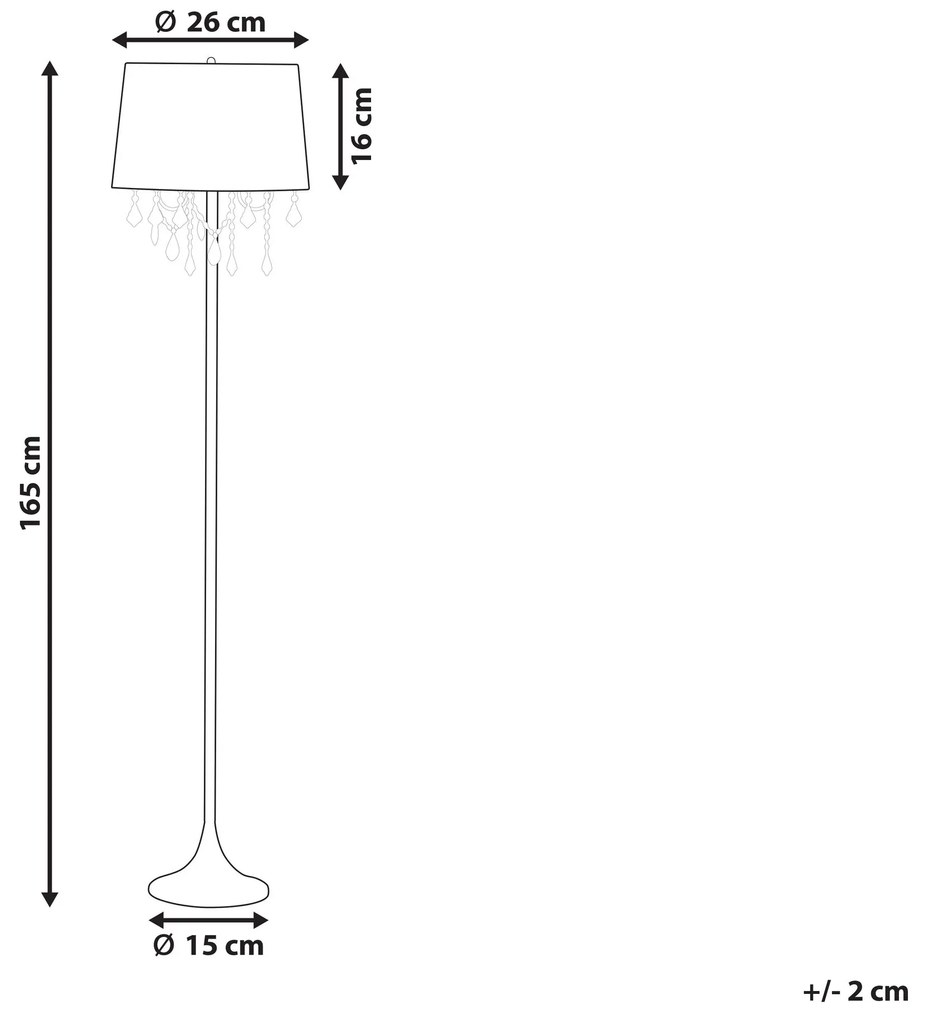 Kovová stojaca lampa 165 cm biela EVANS Beliani