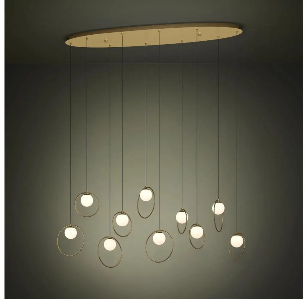 Eglo 390347 - LED Stmievateľný luster na lanku PORTOCOLOM 10xLED/3W/230V zlatá