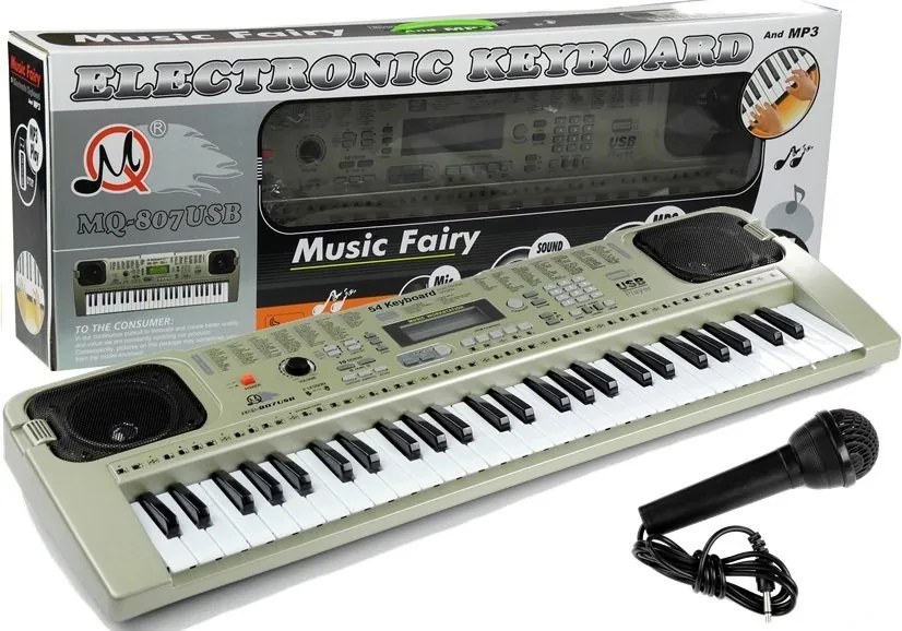 LEAN Toys Detské klávesy MQ807 s mikrofónom a USB