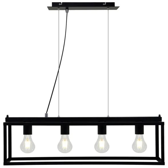 Briloner - Luster na lanku BLACK STEEL 4xE27/40W/230V