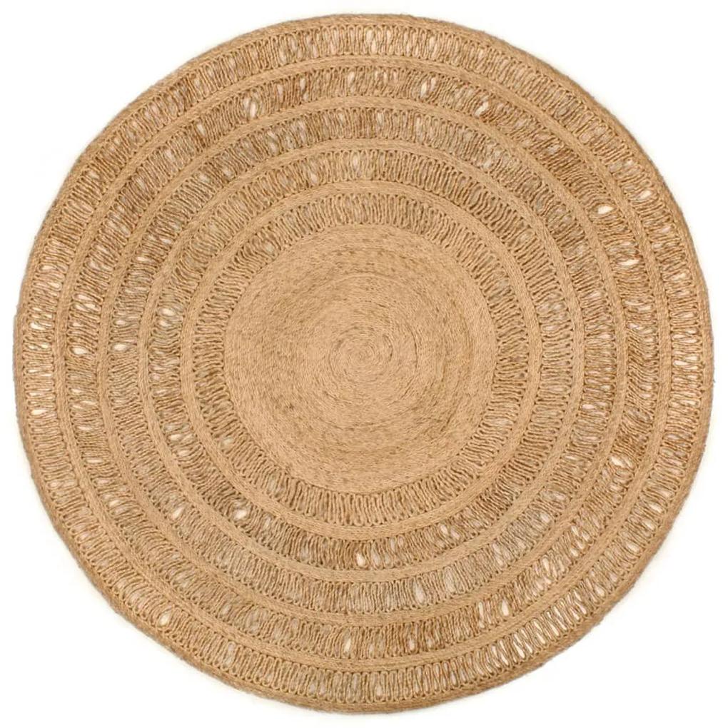 Ručne pletený okrúhly koberček z juty 180 cm 344956