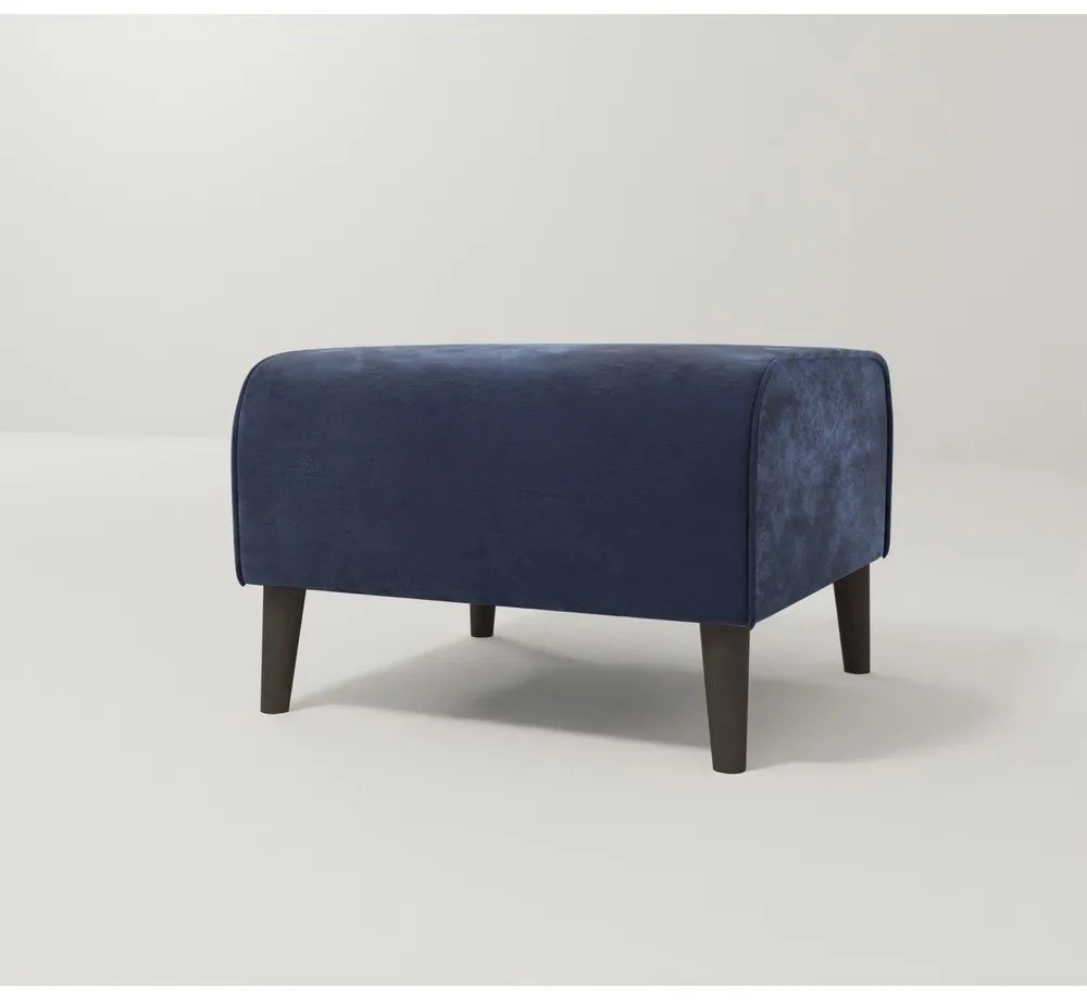 Tmavomodrá zamatová podnožka Carole – Ropez