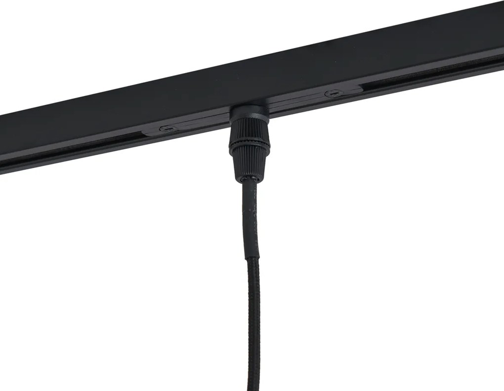 Moderný koľajnicový systém čierny s 3 závesnými svietidlami tmavý bronz 1-fázový - Slimline Loyce