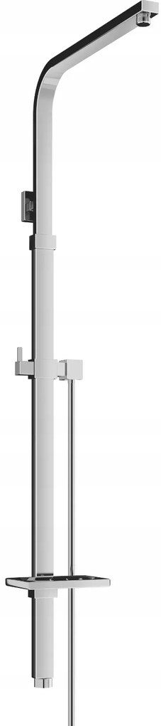 Sprchová kovová tyč s držiakom na ručnú sprchu, dažďovú hlavicu a mydlo MEXEN Q - 93-125 cm - chrómová + hadica 150 cm, 79395-00