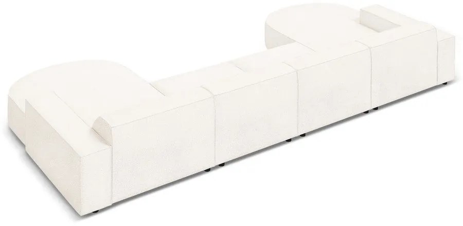 Béžová rohová pohovka z textílie bouclé (do "U") Jodie – Micadoni Home