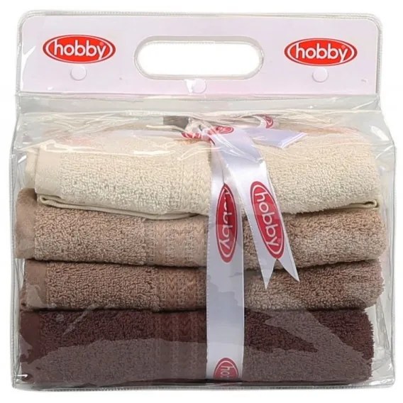 Súprava 4 ks uterákov Rainbow 50x90 cm hnedá