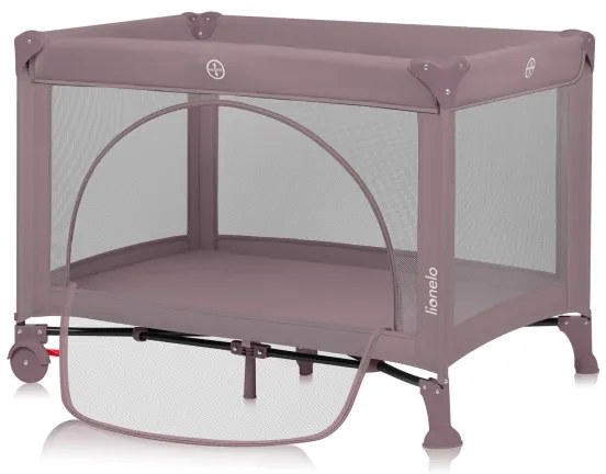 Lionelo - Cestovná postieľka LAURA Ružová (telová)
