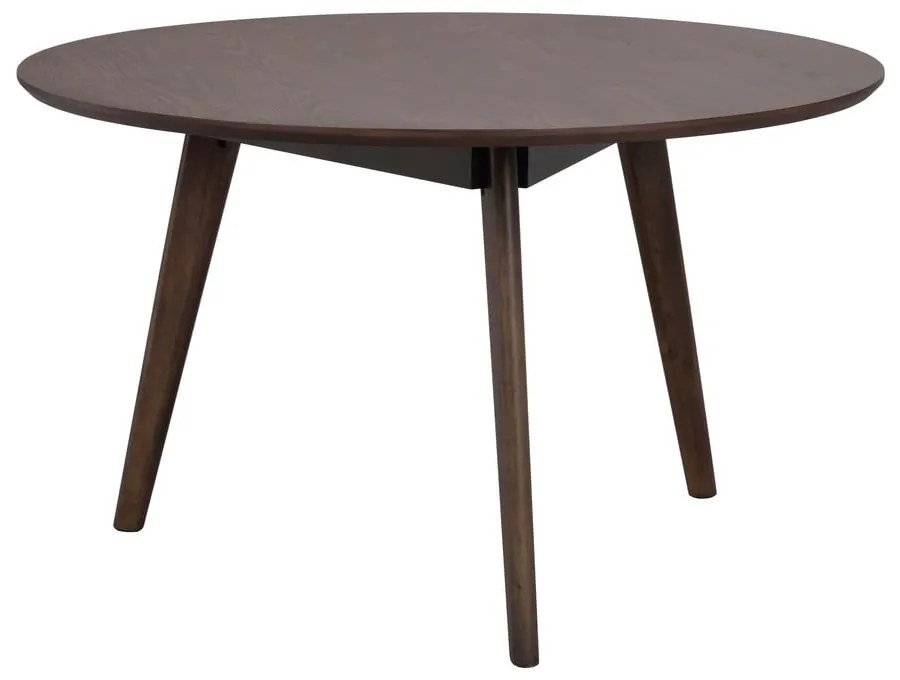 Tmavohnedý konferenčný stolík v dekore duba ø 90 cm Yumi – Rowico