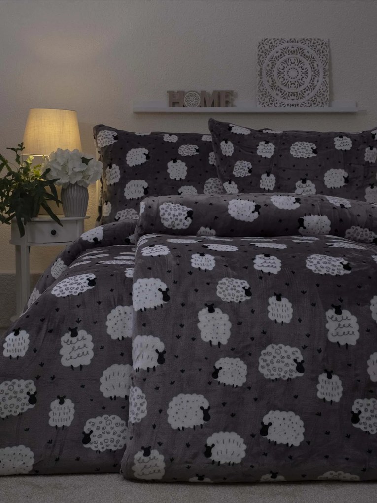 Predĺžené obliečky mikroplyš Exclusive – Ovečky 140 × 220 cm, 70 x 90 cm
