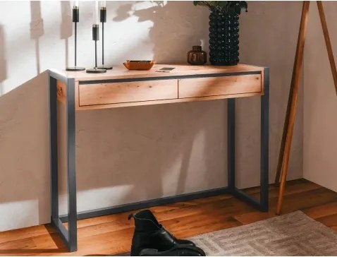 Konzolový stolík so zásuvkami Denver, dub artisan/antracit%