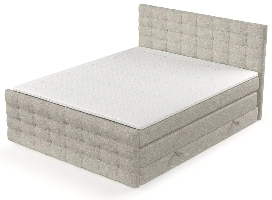 Béžová boxspring posteľ s úložným priestorom 180x200 cm Blend – Maison de Rêve