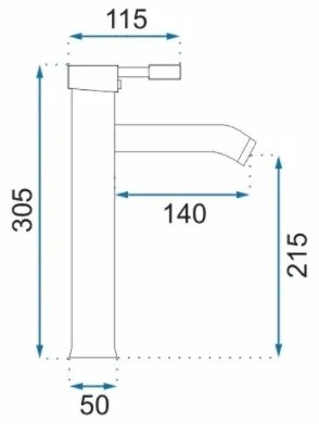 REA-B8665 - Umývadlová batéria GRAF 30,5 cm čierna