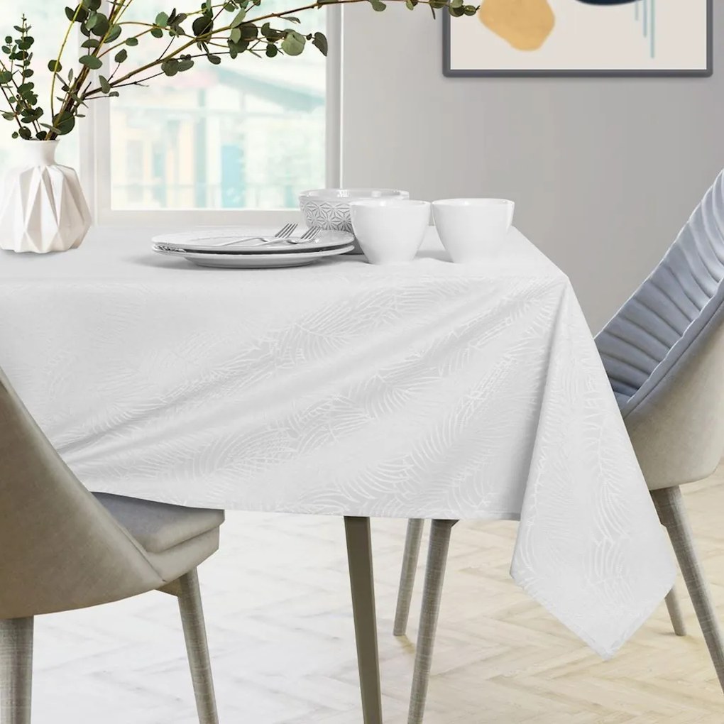 Súprava obrusov a behúňov na stôl AmeliaHome Gaia 115x250+35x250 cm biela