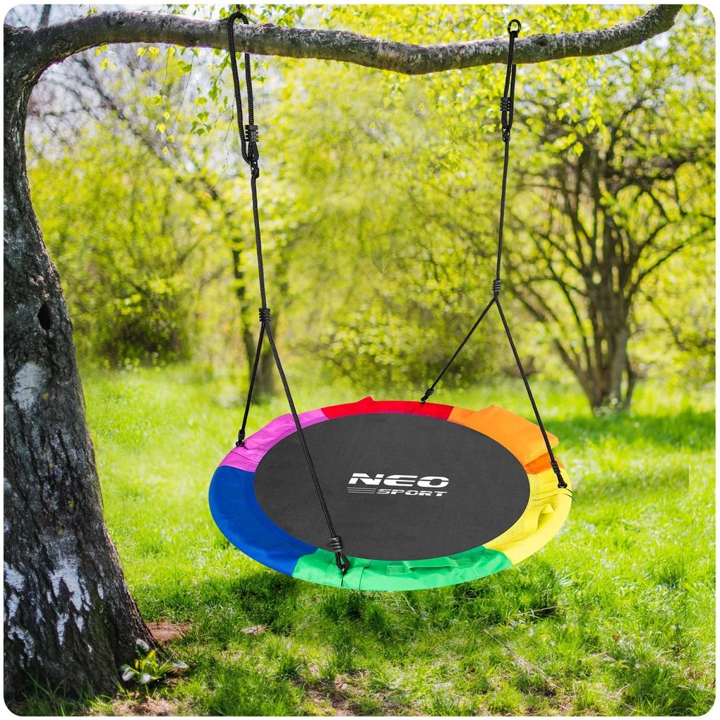 Neo-Sport Swingo XXL pestrofarebná hojdačka bocianie hniezdo 110 cm