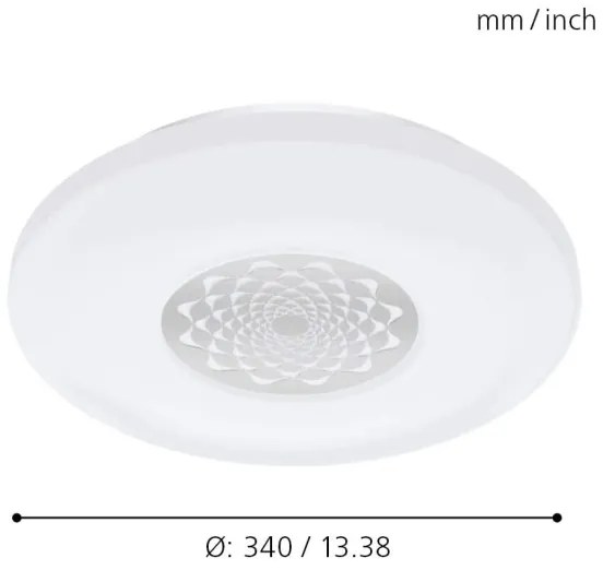 Eglo 33248 -LED RGBW Stmievateľné stropné svietidlo CAPASSO-C LED/17W/230V pr.34cm