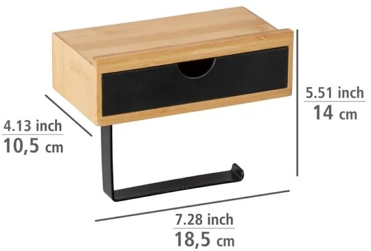 WENKO 24754100 - Držiak toaletného papiera BAMBUSA 18,5x14 cm hnedá/čierna