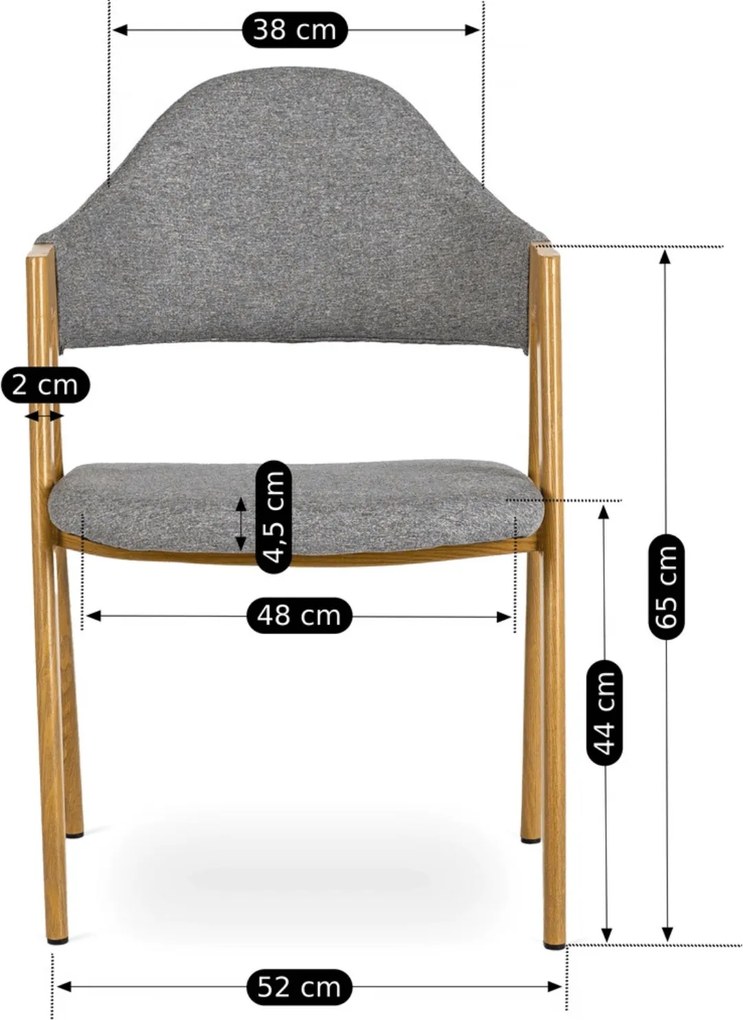 PROXIMA.store - Čalúnená jedálenska stolička RUIZ FARBA: čierna