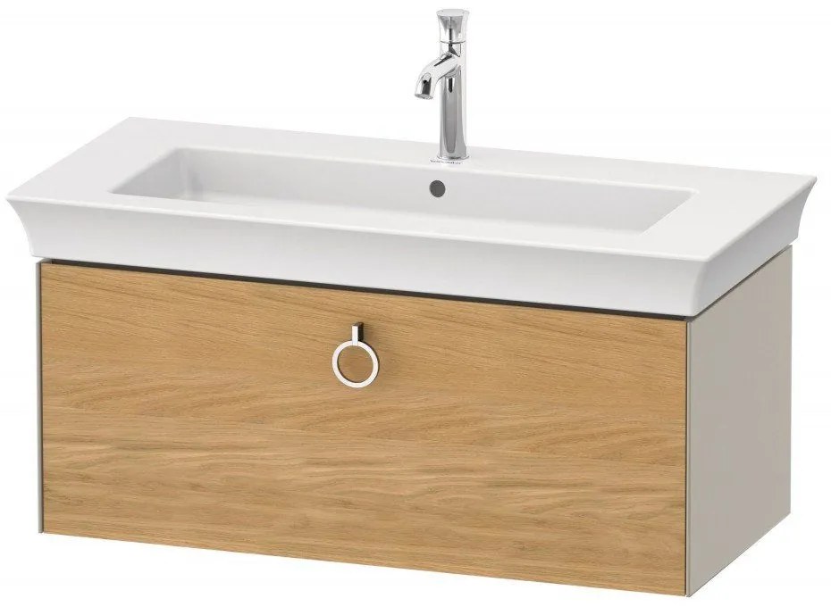 DURAVIT White Tulip závesná skrinka pod umývadlo, 1 zásuvka, 984 x 458 x 410 mm, dub prírodný masív/taupe matná, WT42520H560