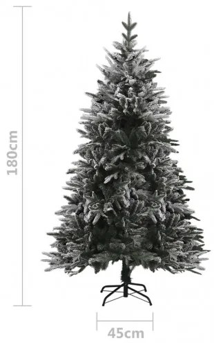 vidaXL Umelý vianočný stromček s LED a vločkami snehu 180 cm PVC a PE-