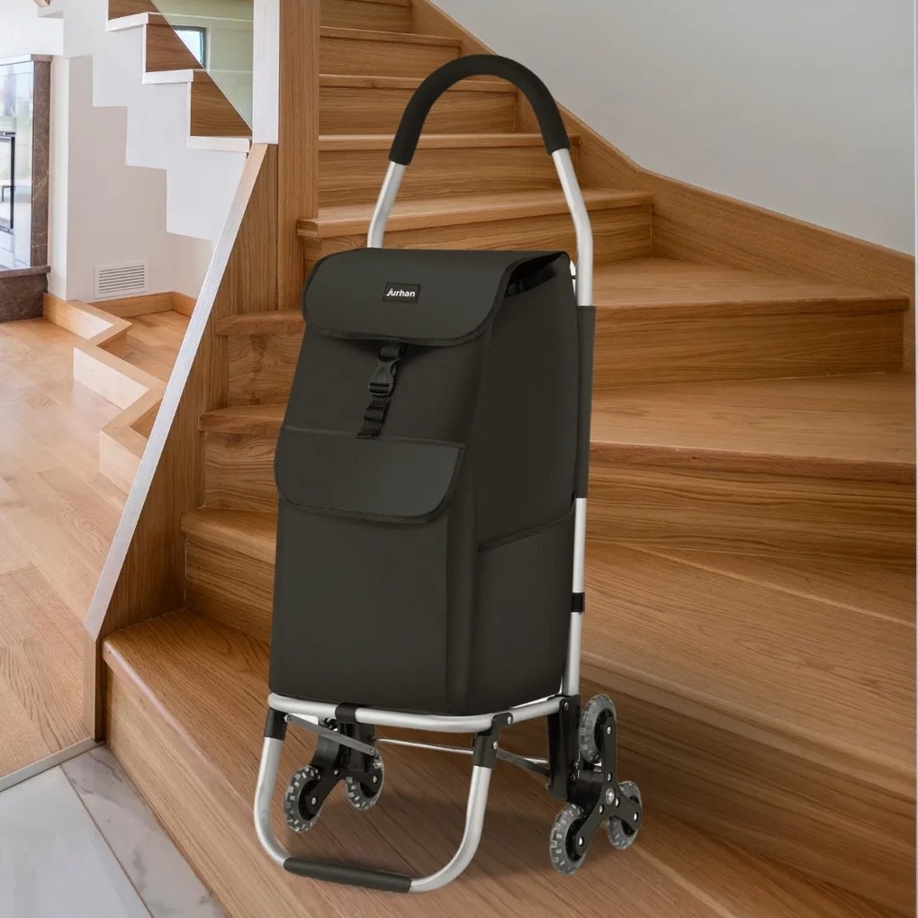 Jurhan Nákupná taška Shopper, na kolieskach do schodov 45L, 101x45x39, čierna