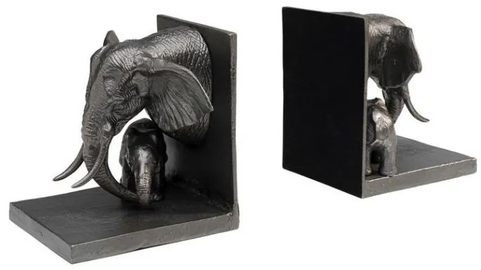 Elephant Family zarážka na knihy dvojdielna sivá