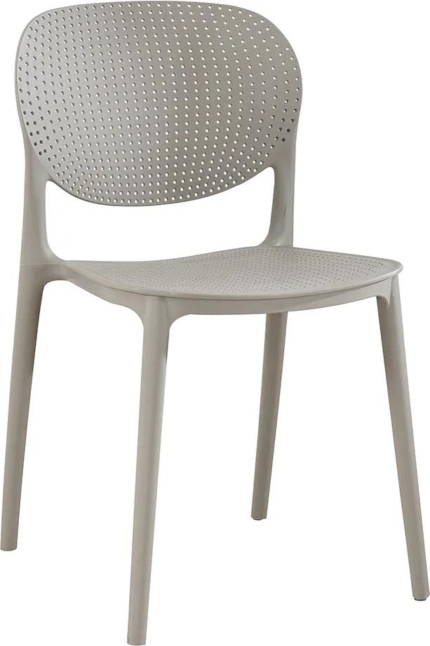 KONDELA Fedra plastová stolička sivá
