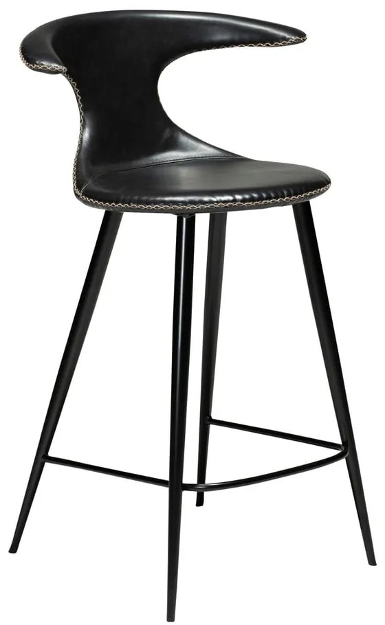 Čierna barová stolička z eko kože DAN–FORM Denmark Flair, výška 90 cm