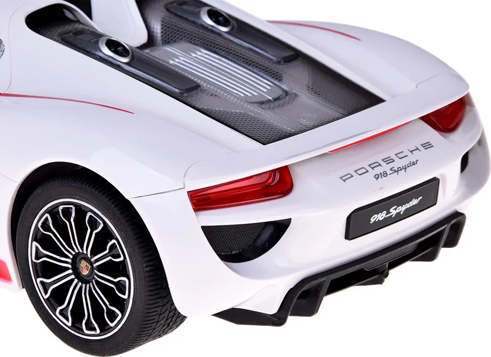 Auto na diaľkové ovládanie Rastar Porsche 918 Spyder 1:14 so svetlami - biele