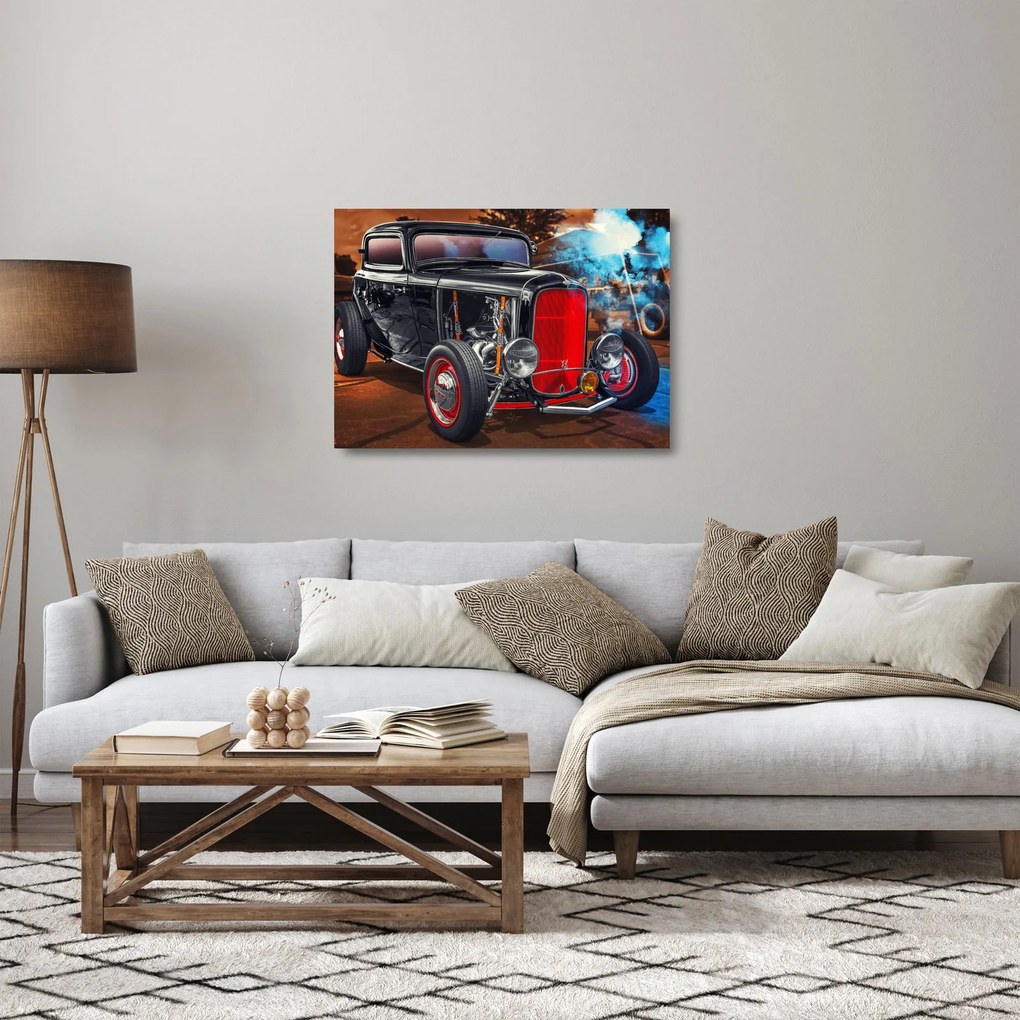 Sklenený obraz veterána (70x50 cm)