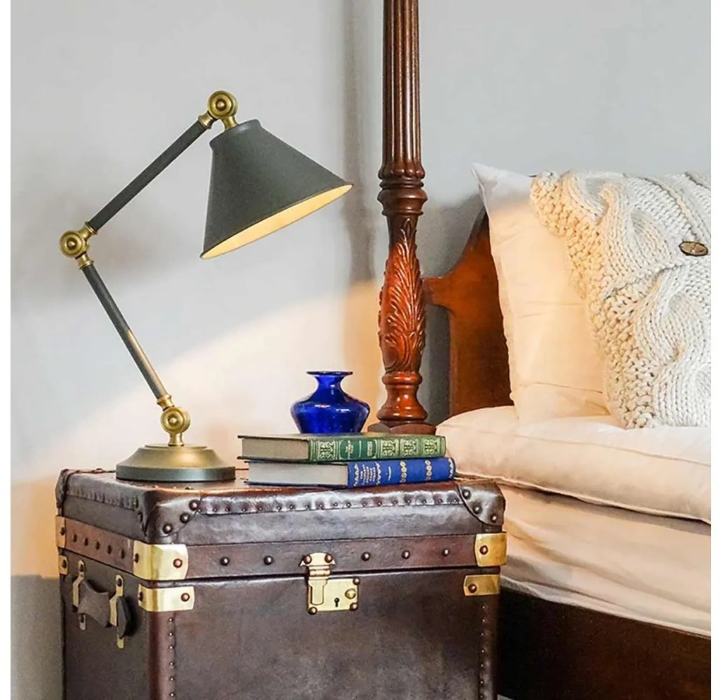 Elstead PV-ELEMENT-GAB - Stolná lampa PROVENCE ELEMENT 1xE27/60W/230V šedá