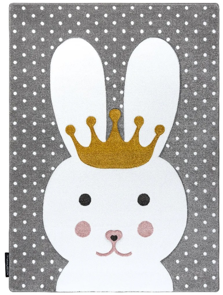 Dywany Łuszczów, Detský kusový koberec Petit Bunny grey, 160x220, šedá, detská izba