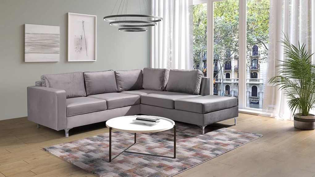Rohová sedačka Hermes Velvet, Farby: Tiffany 10, Strana: pravá