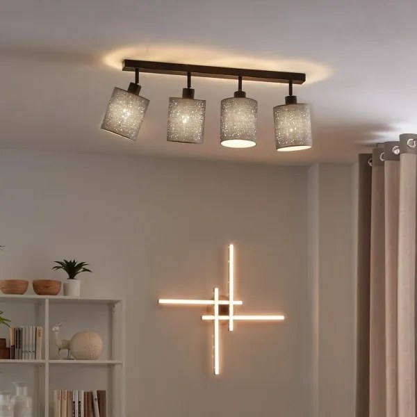 Briloner 2078-044 - Bodové svietidlo SPOTLIGHT 4xE27/25W/230V šedá/čierna