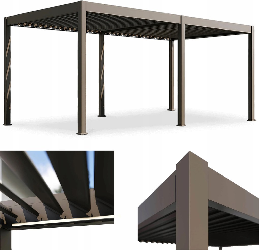 Automatická záhradná pergola na terasu Elegance 3x6 Led hliník Gutroof