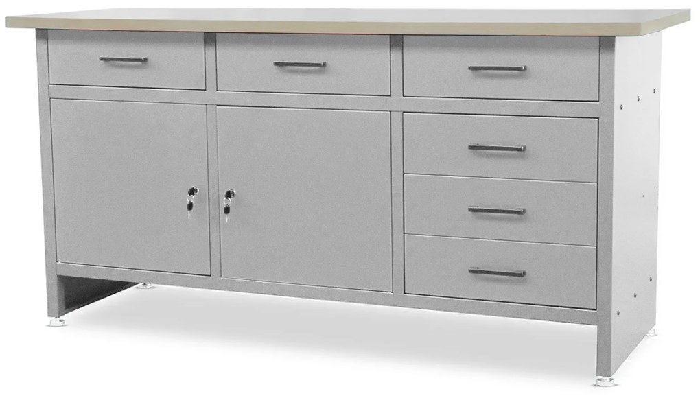 Dielenský stôl HENRY, 1700 x 850 x 600 mm, sivý