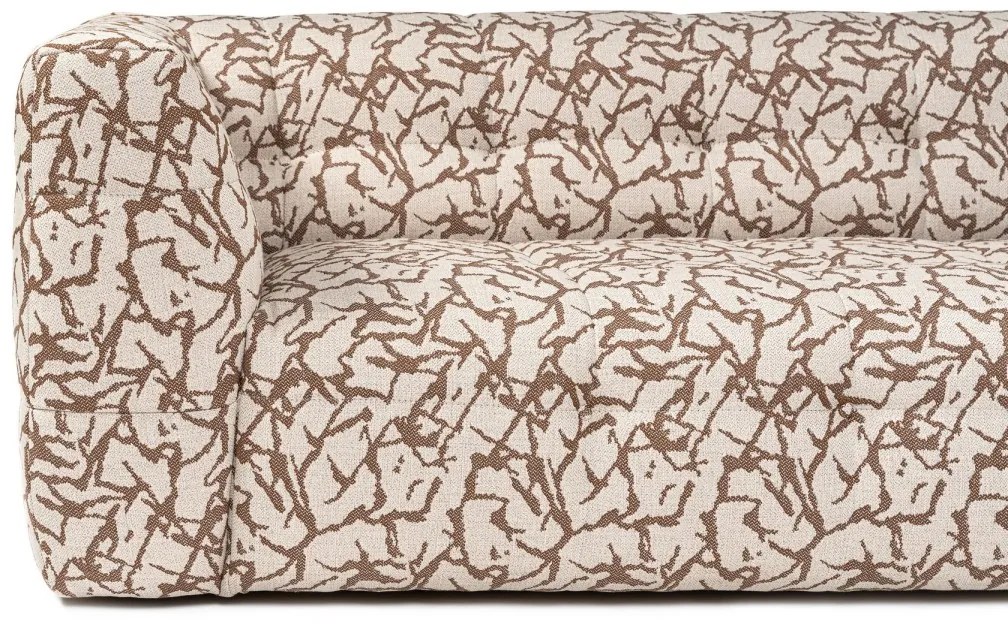 Třímístná pohovka Cady 235 cm béžová se vzorem