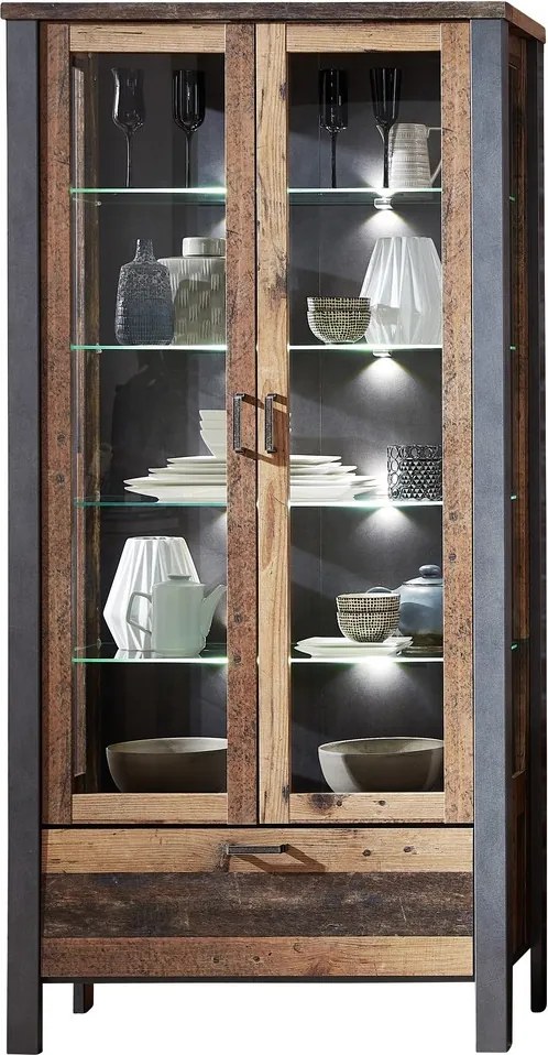 Široká vitrína Cardiff, s osvetlením